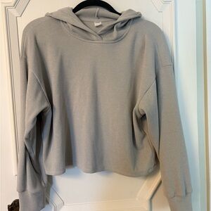 Gilly Hicks Cropped Hooded Pullover - Light Gray